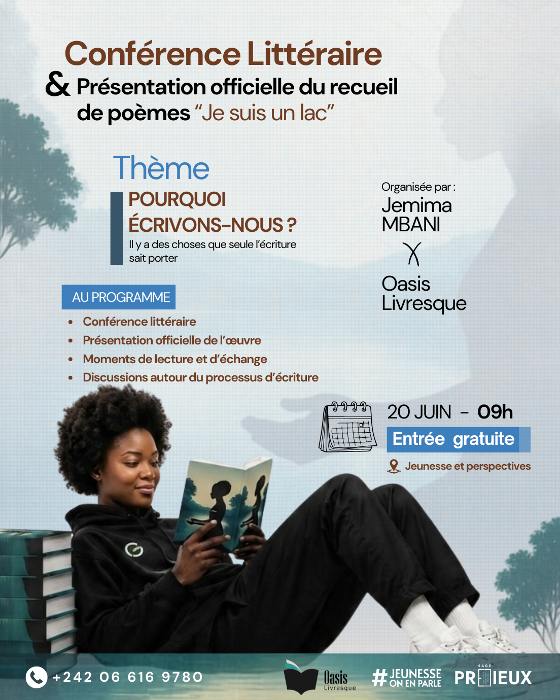 Conférence littéraire & Présentation Officielle du recueil de poèmes « je suis un lac »